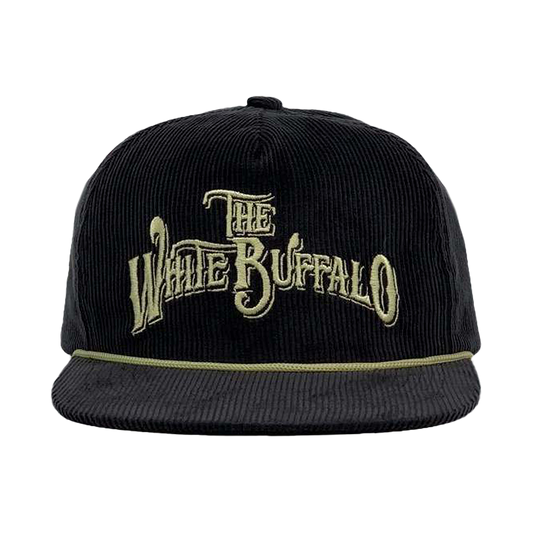 The White Buffalo Logo Black Corduroy Hat
