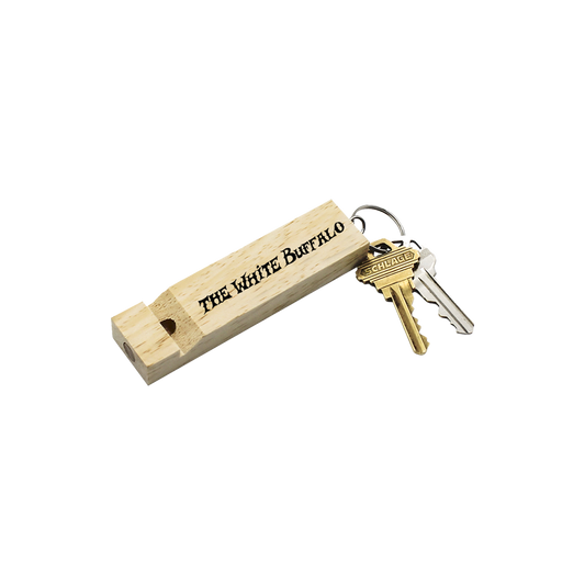 White Buffalo Train Whistle Keychain