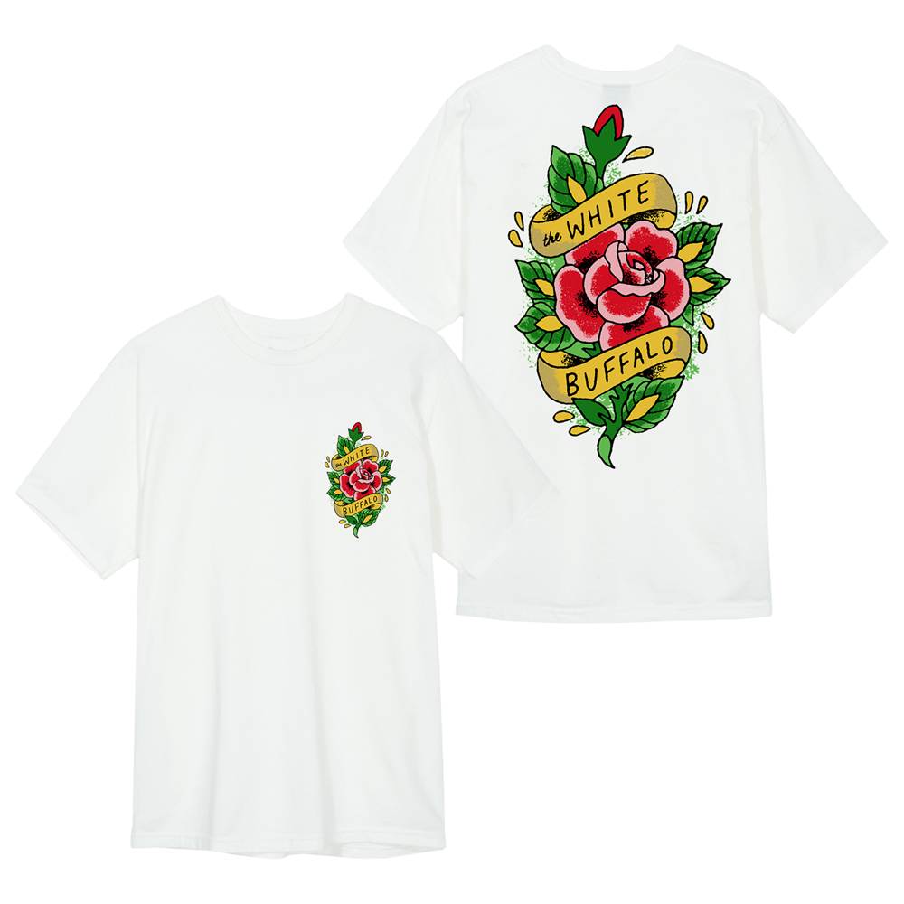 Rose Tattoo White T-Shirt