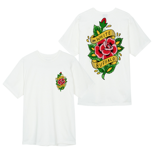 Rose Tattoo White T-Shirt
