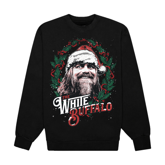 Santa Buff Black Crewneck Sweatshirt